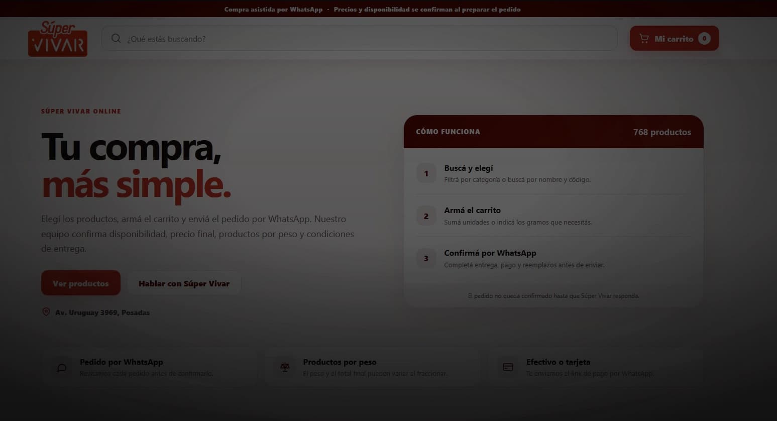 Súper Vivar e-commerce — commerce system